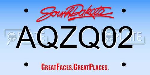AQZQ02 South Dakota License Plate