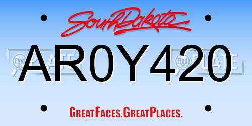 AR0Y420 South Dakota License Plate