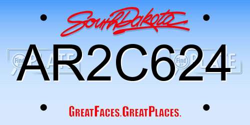 AR2C624 South Dakota License Plate