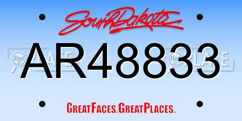 AR48833 South Dakota License Plate
