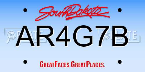 AR4G7B South Dakota License Plate