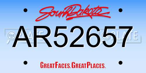 AR52657 South Dakota License Plate