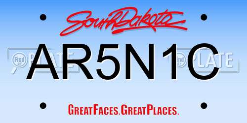 AR5N1C South Dakota License Plate