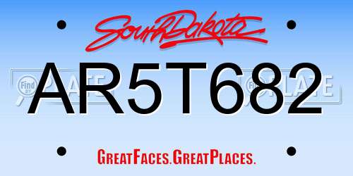 AR5T682 South Dakota License Plate