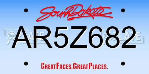 AR5Z682 South Dakota License Plate