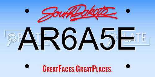 AR6A5E South Dakota License Plate