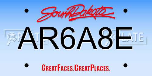 AR6A8E South Dakota License Plate