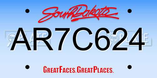 AR7C624 South Dakota License Plate