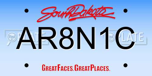 AR8N1C South Dakota License Plate