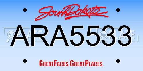 ARA5533 South Dakota License Plate
