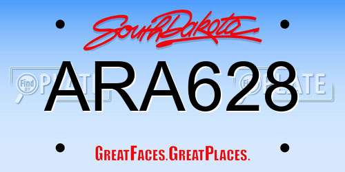 ARA628 South Dakota License Plate