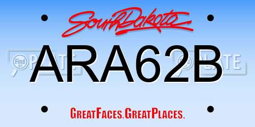 ARA62B South Dakota License Plate