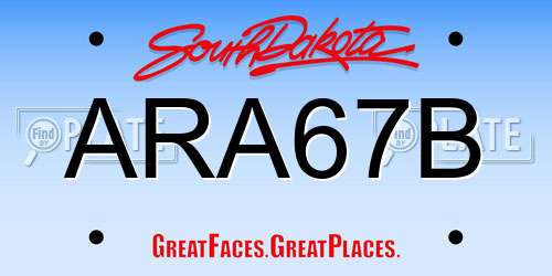 ARA67B South Dakota License Plate