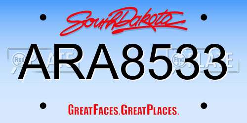 ARA8533 South Dakota License Plate