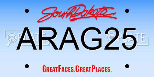 ARAG25 South Dakota License Plate