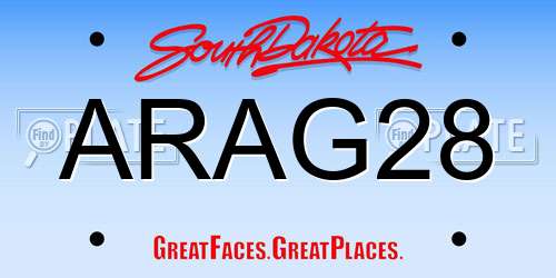 ARAG28 South Dakota License Plate