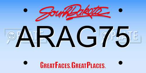ARAG75 South Dakota License Plate