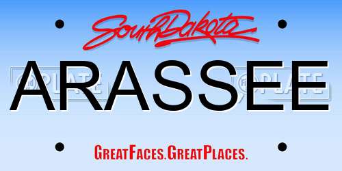 ARASSEE South Dakota License Plate