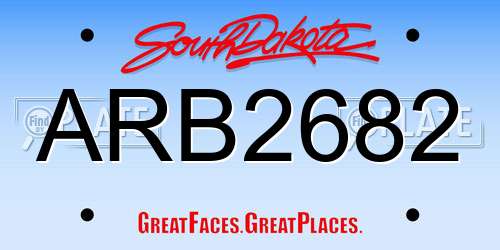 ARB2682 South Dakota License Plate