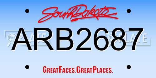 ARB2687 South Dakota License Plate