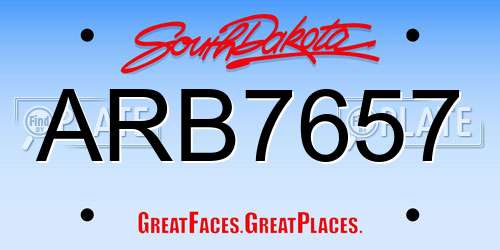 ARB7657 South Dakota License Plate