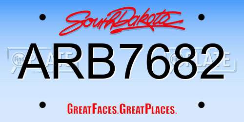 ARB7682 South Dakota License Plate