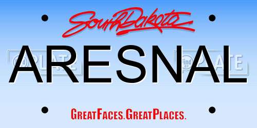 ARESNAL South Dakota License Plate