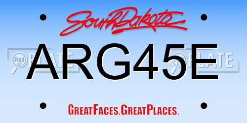 ARG45E South Dakota License Plate
