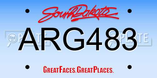 ARG483 South Dakota License Plate