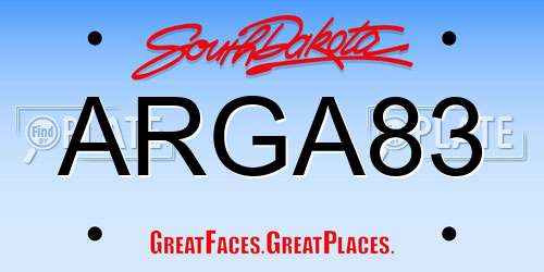 ARGA83 South Dakota License Plate