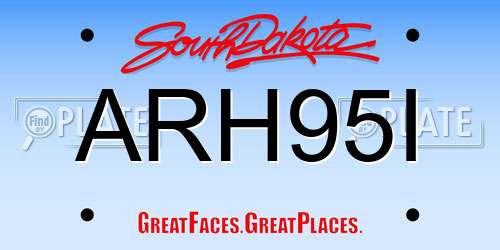 ARH95I South Dakota License Plate
