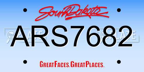 ARS7682 South Dakota License Plate