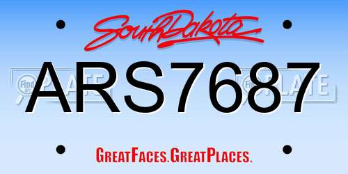 ARS7687 South Dakota License Plate