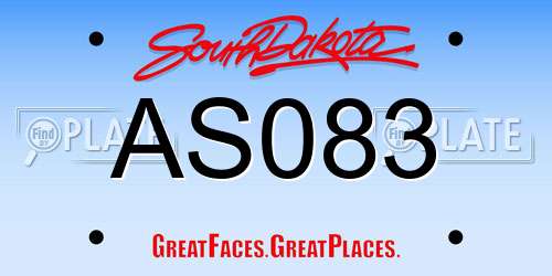 AS083 South Dakota License Plate