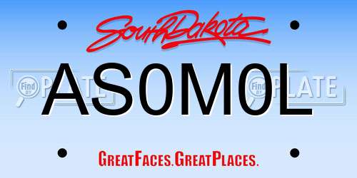 AS0M0L South Dakota License Plate