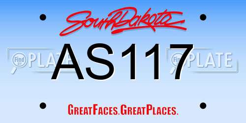 AS117 South Dakota License Plate