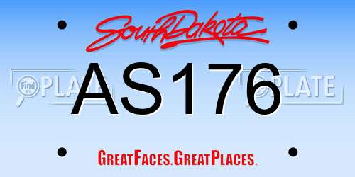 AS176 South Dakota License Plate