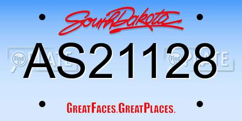 AS21128 South Dakota License Plate
