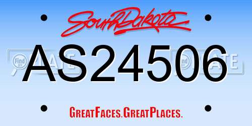AS24506 South Dakota License Plate