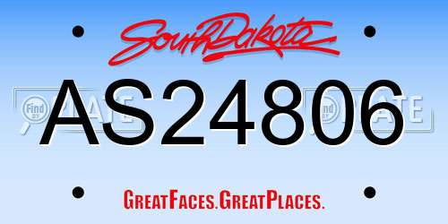 AS24806 South Dakota License Plate
