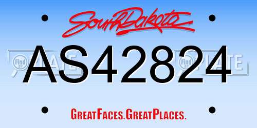 AS42824 South Dakota License Plate