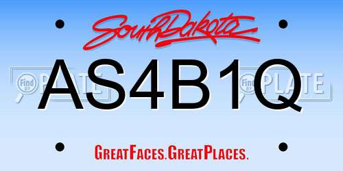 AS4B1Q South Dakota License Plate