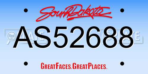 AS52688 South Dakota License Plate