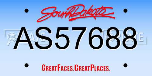 AS57688 South Dakota License Plate