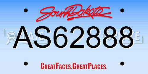 AS62888 South Dakota License Plate