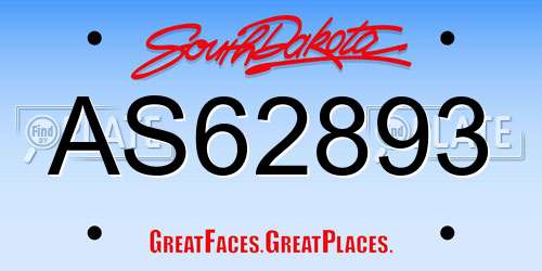 AS62893 South Dakota License Plate