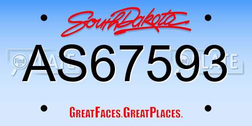 AS67593 South Dakota License Plate