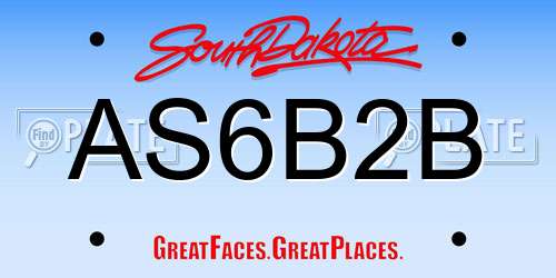 AS6B2B South Dakota License Plate