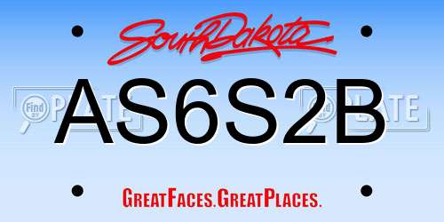 AS6S2B South Dakota License Plate