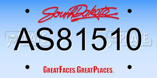 AS81510 South Dakota License Plate